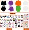 32PCS Halloween Foam Craft Kit for Kids – Self-Adhesive Pumpkin, Ghost, Cat & Bat Sticker Sets with Expression Faces & Diamond Stickers, DIY Halloween Party Decorations, Classroom Activities & Party Favors